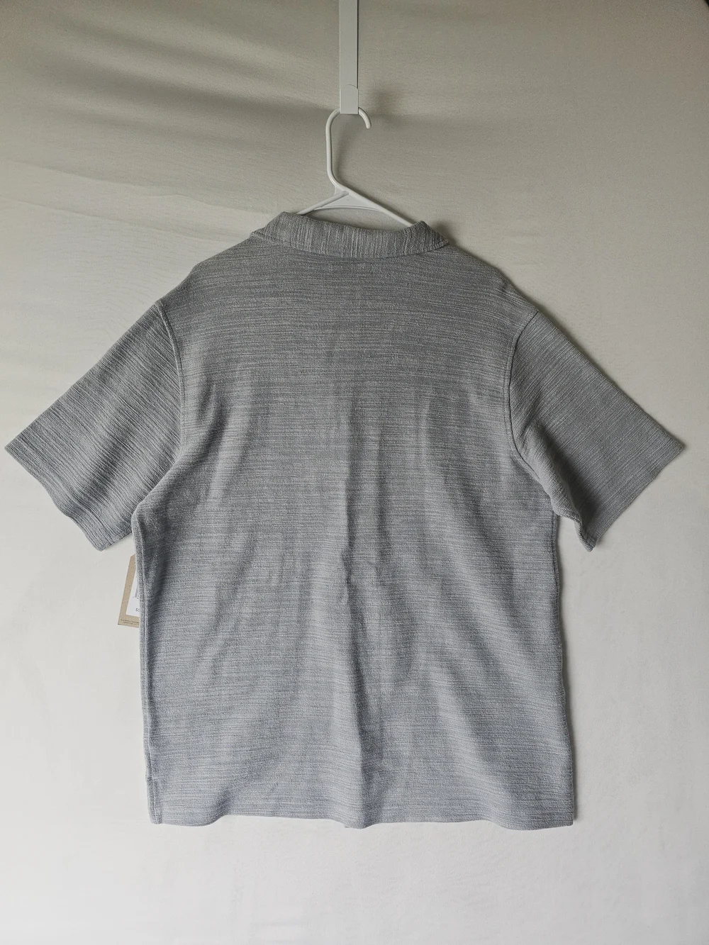 NWT Frye & Co. Men's Short Sleeve Camp Button Up Shirt - Grey